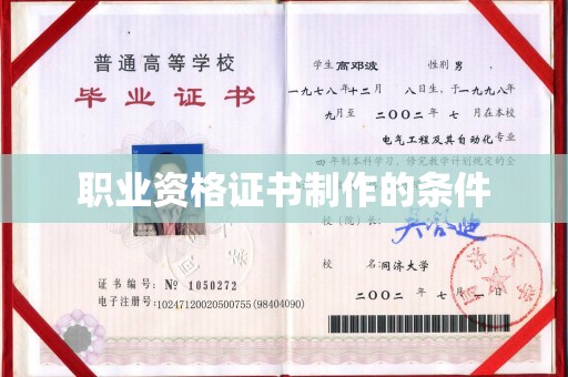 余江职业资格证书制作的条件